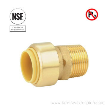 NSF low lead brass Push Fit Mnpt Male Coupling